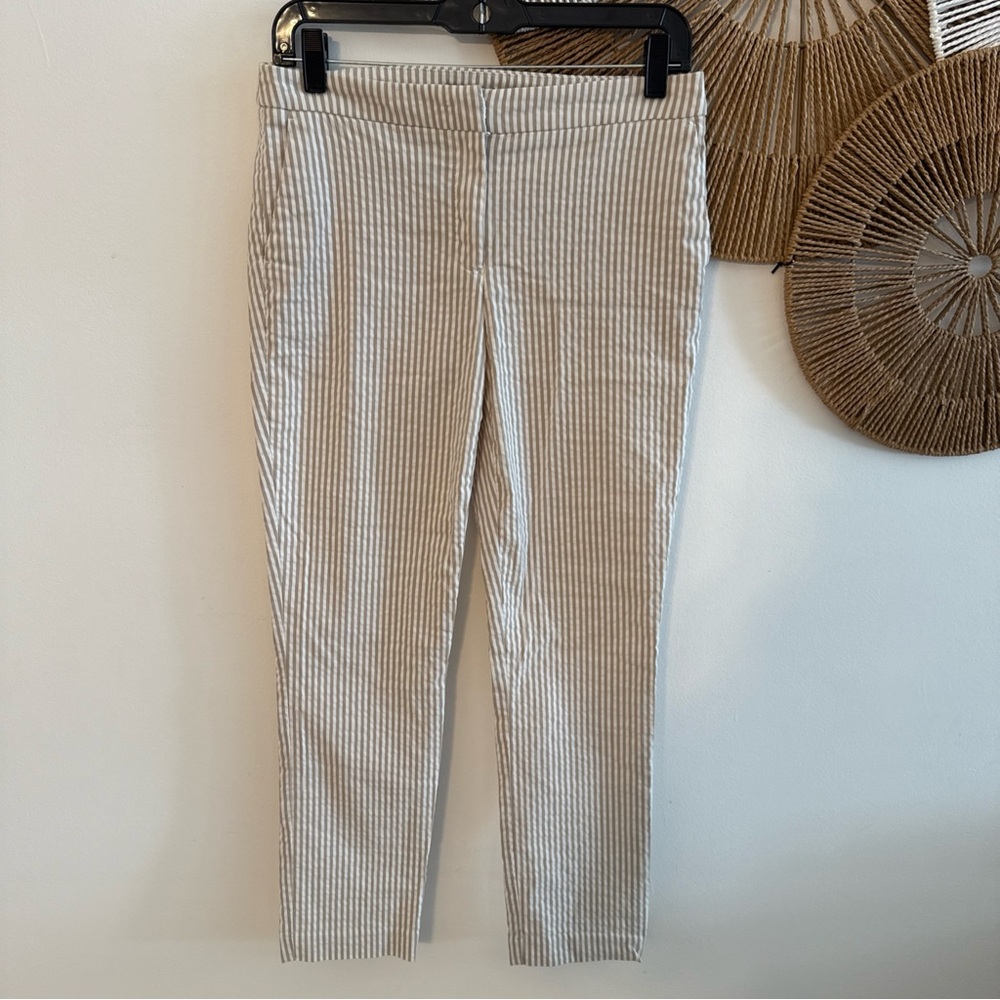 Jones New York Pinstripe Cream and Gray Chinos